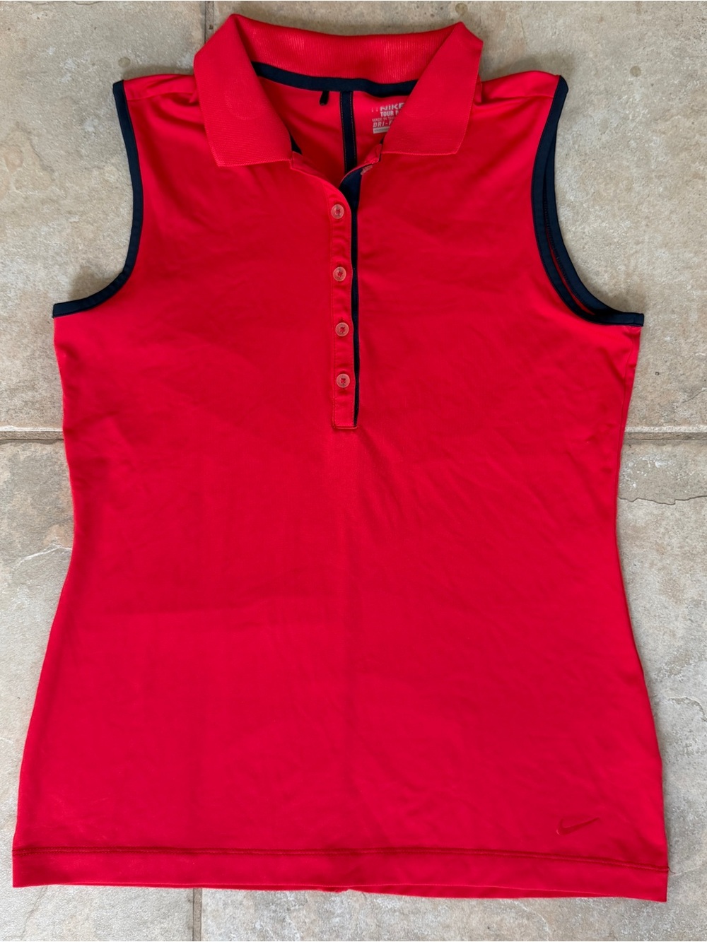 Nike Golf Women’s Dri-FIT Tour Performance Red Sleeveless Polo Shirt Size Small